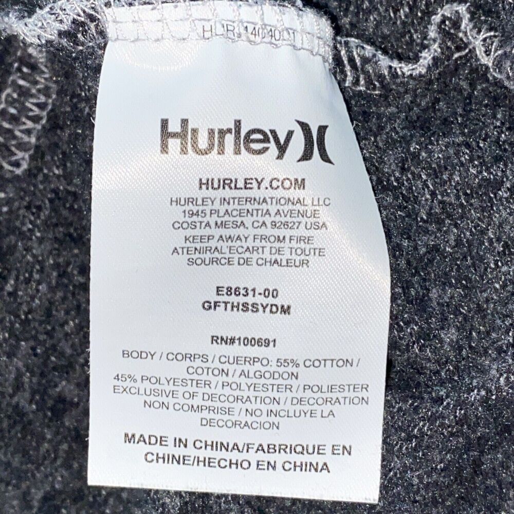 Hurley Hawaii Gray Flowers Palm Trees Pullover Hoodie Sweatshirt Womens Size XS - Picture 5 of 8